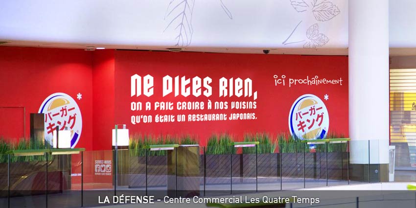 Un exemple de détournement typographique sur une communication commercial existante.