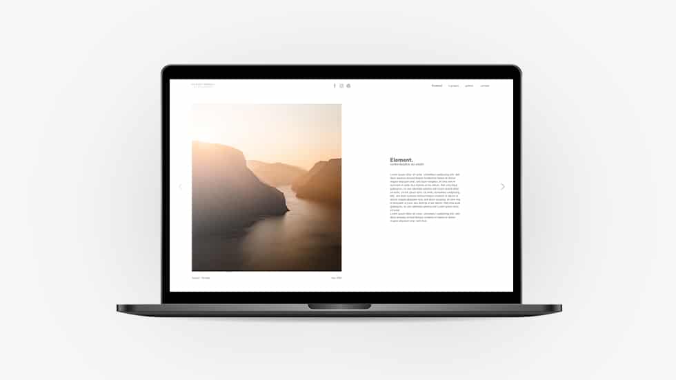 mise en page épurée sur portfolio de photographe - lunenoire studio