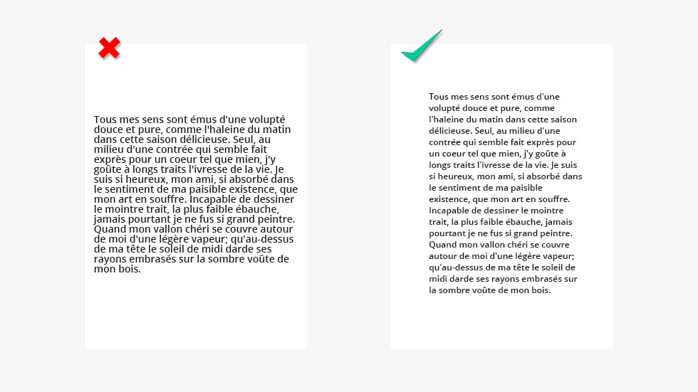 taille de texte versus lisibilité
