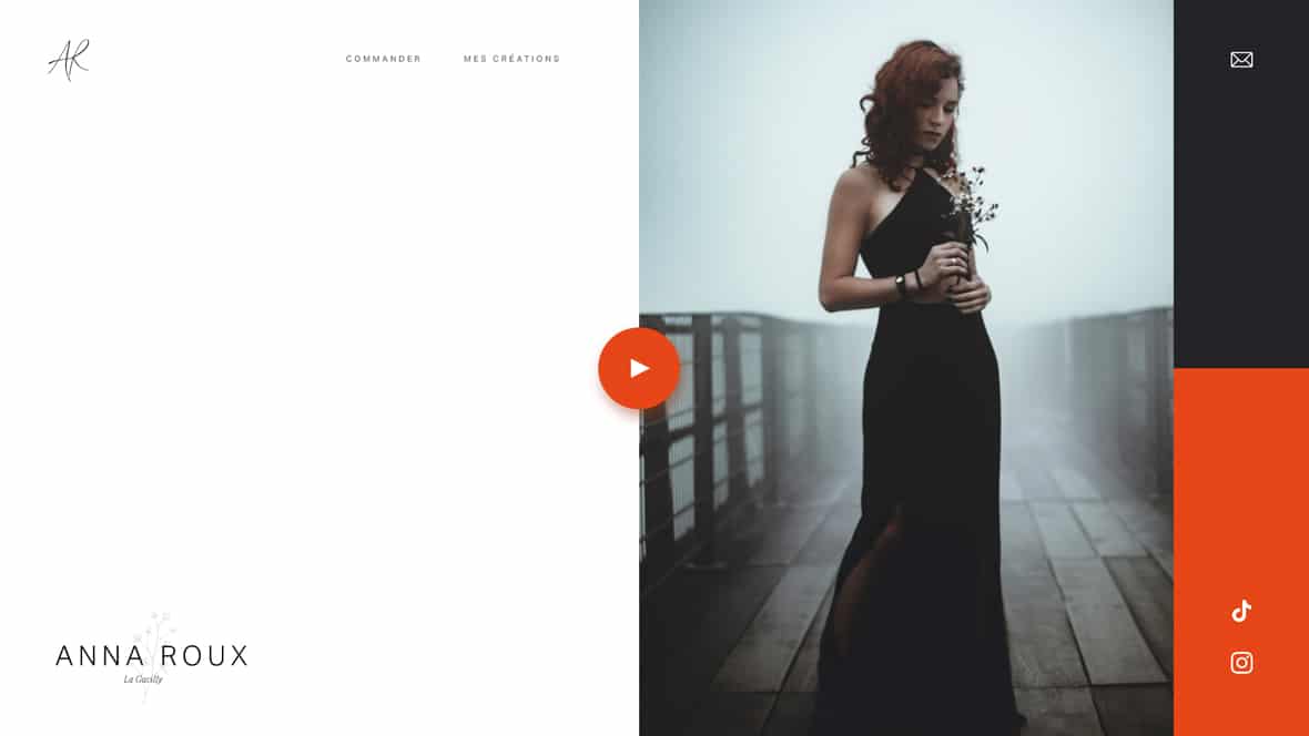landing page moderne et élégante pour une fleuriste indépendante, création lunenoire studio