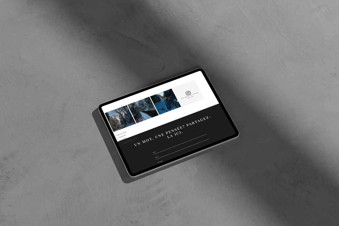 Formulaire de contact du site web bbatigne.com réalisé par Lunenoire Studio vu sur une tablette