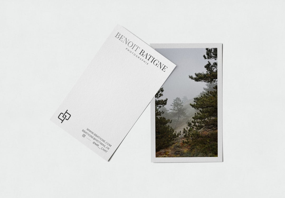 Cartes de visite de Benoît Batigne réalisées par Lunenoire Studio